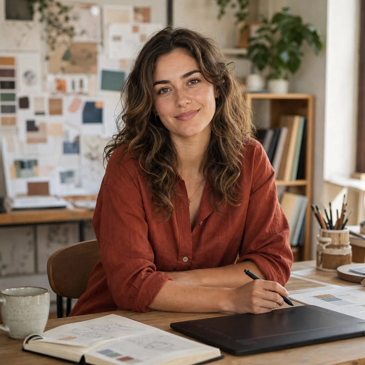 Freelancerka kreatywna w domowym studio