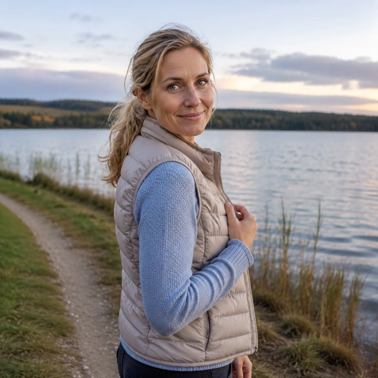 Portret randkowy nad jeziorem