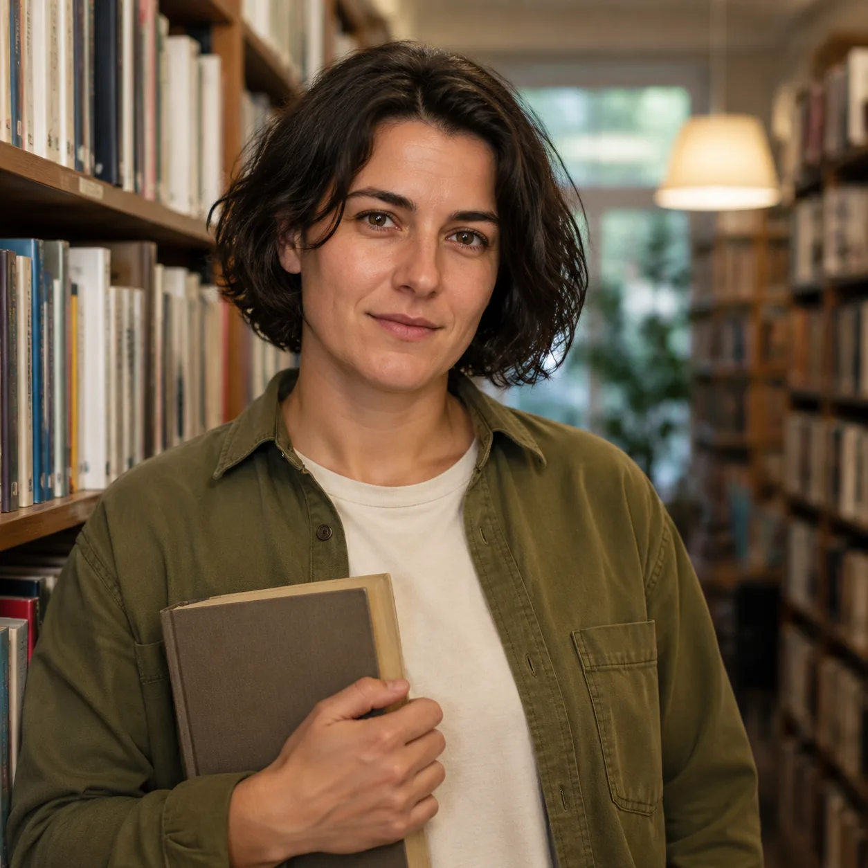 Portret lifestyle AI: biblioteka publiczna tytułów
