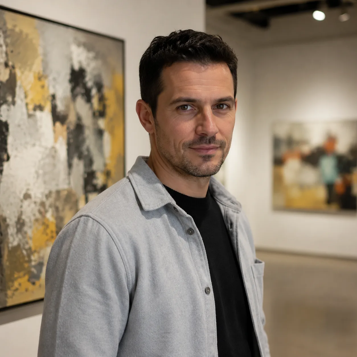 Portret lifestyle AI: galeria sztuki abstrakcyjne prace poza