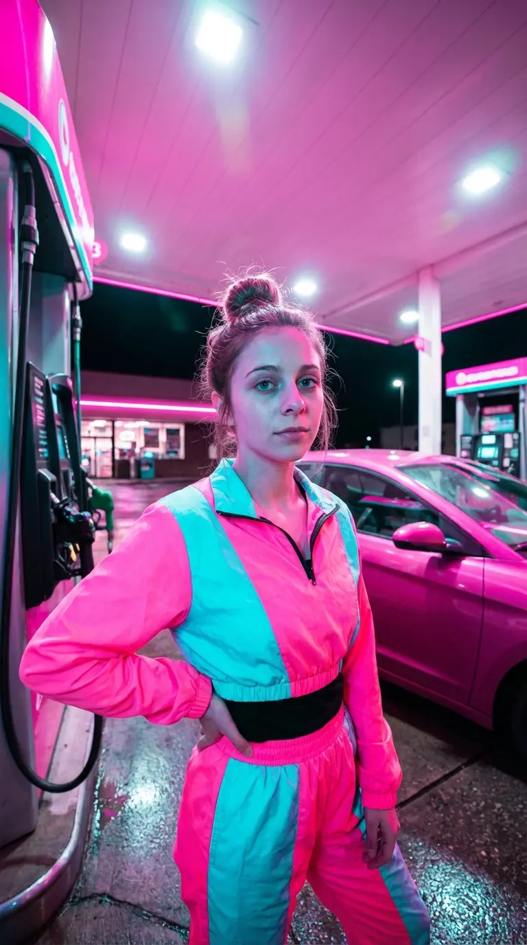 Neon Car Girl