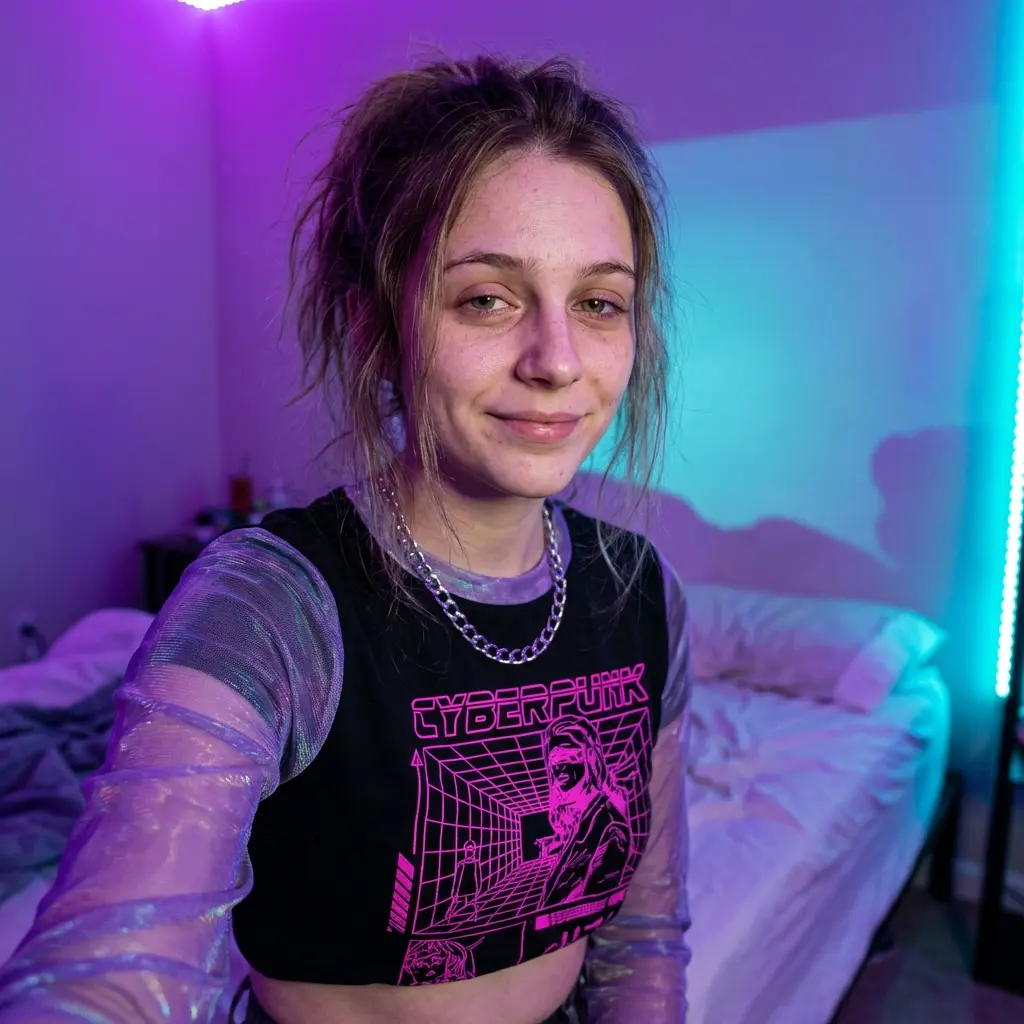 Neonowe selfie Y2K